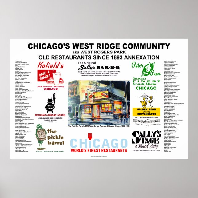 Poster Restaurantes de Chicago de West Ridge 40x27 APENAS (Frente)