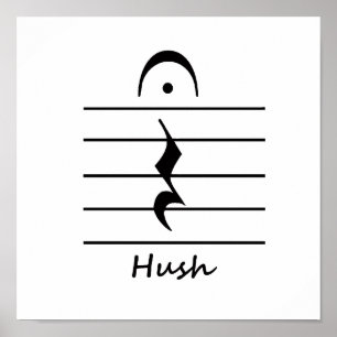 Póster Resto da notação de música com Hush