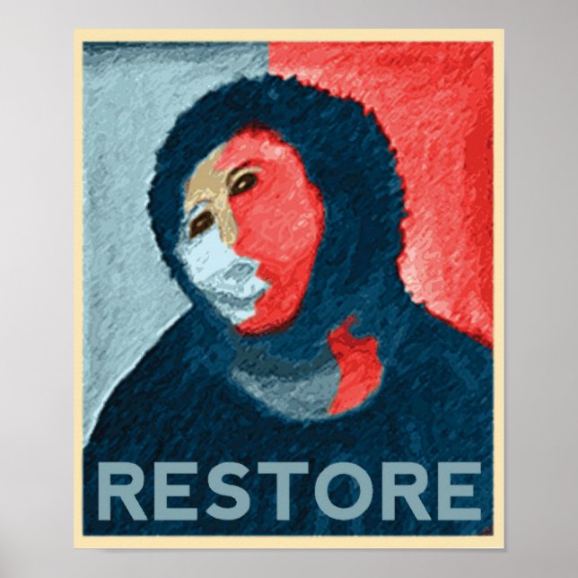 Póster RESTORE - Suporte à restauração de arte em espanho (Frente)