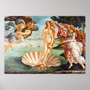Poster Restored and Recolored Botticelli Birth of Venus