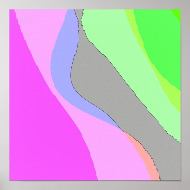 Poster Resumo 703 - Rosa e Verde Retro Groovy (Frente)