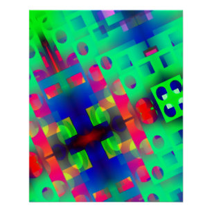 Póster Retângulos coloridos com orifício, soltos no centr
