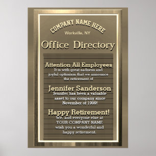 Poster Retirement Party Golden Handshake