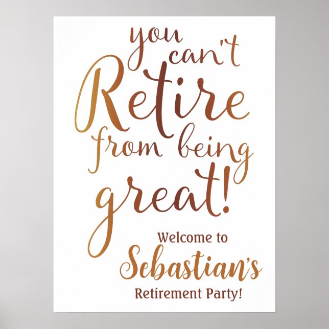 Poster Retirement Party Welcome Sign (Frente)