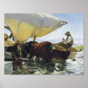 Póster Retorno de Joaquín Sorolla- da pesca
