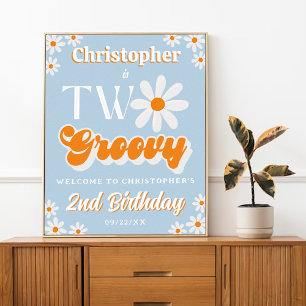 Poster Retrair Dois segundos aniversários Groovy Boys Bem