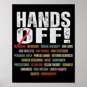 Poster Retrair Mãos para Protestar Padrões Medicare Públi