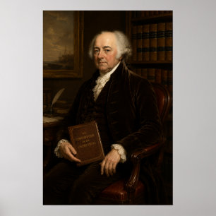 Poster Retrato a óleo de John Adams   Pai Fundador