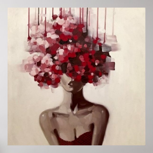 Poster retrato, abstração, aquarela, arte, decoração, (Frente)