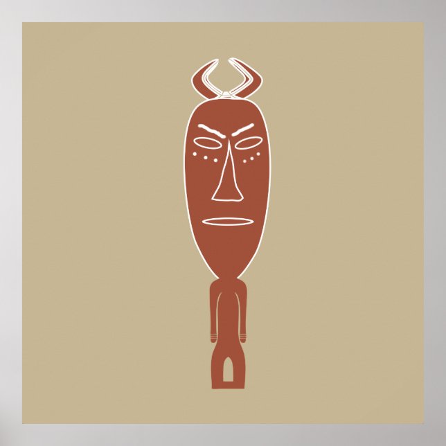 Poster retrato abstrato africano (Frente)