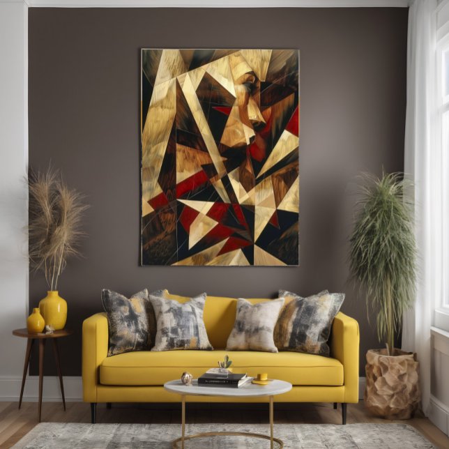 Poster Retrato Abstrato Cubista (Criador carregado)