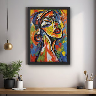 Poster Retrato Abstrato Negrito - Arte Expressionista