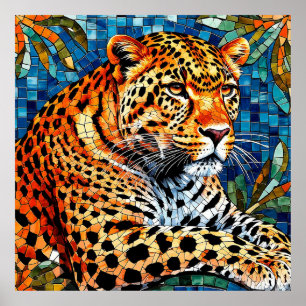 Poster Retrato aproximado de um majestoso leopardo