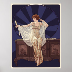 Poster Retrato Art Nouveau de Lilian Gish