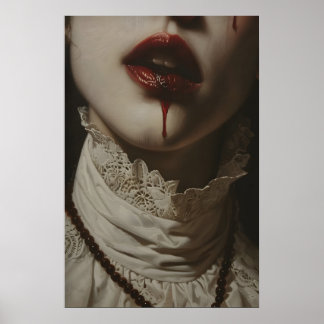 Poster Retrato Artístico de Mulher Vampira Gótica de Roma