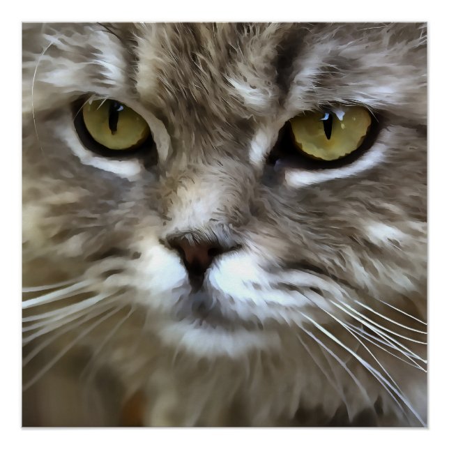 Póster Retrato Artístico Pet De Cinza Incrível (Frente)