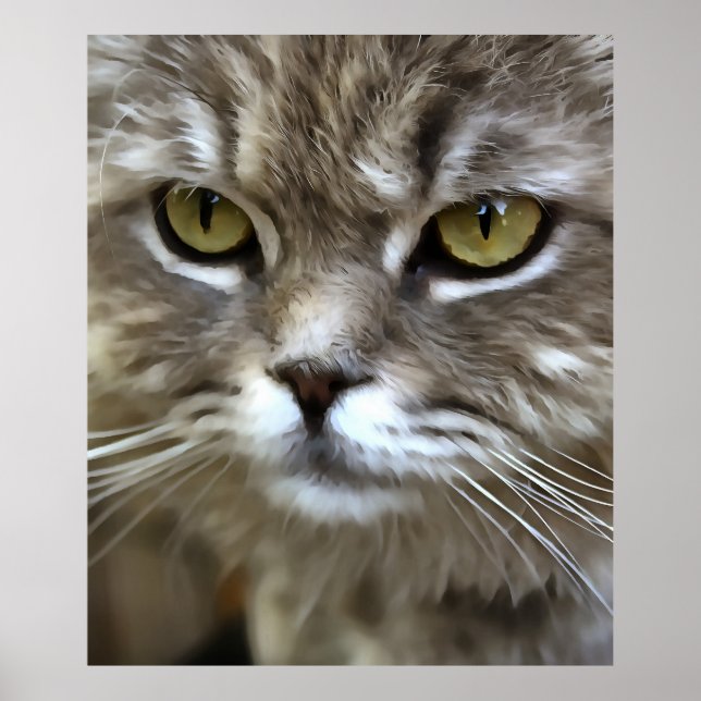 Poster Retrato Artístico Pet De Cinza Incrível (Frente)