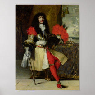 Poster Retrato assentado de Louis XIV depois de 1670