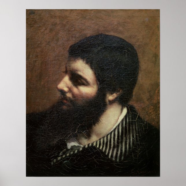 Póster Retrato automático com colarinho riscado (Frente)