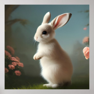 Poster Retrato Bonito de Bunny Bebê