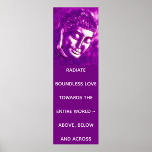 Poster Retrato Buda Cor-de-rosa com citação de amor ou se
