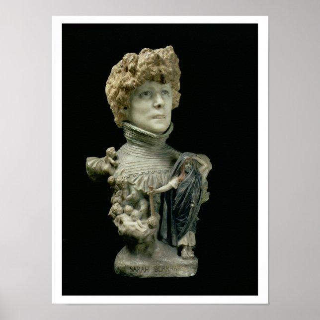 Póster Retrato Bust de Sarah Bernhardt (1844-1923) França (Frente)
