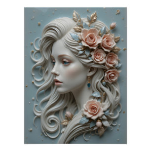 Póster Retrato cerâmico Art Nouveau