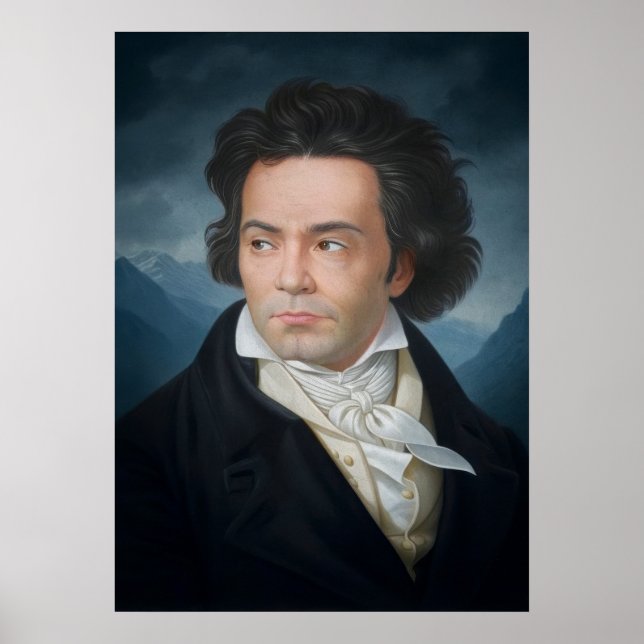 Poster Retrato clássico de Beethoven (Frente)