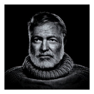 Póster Retrato clássico de Ernest Hemingway