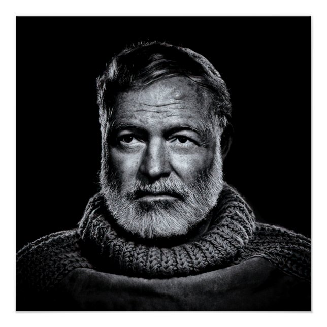 Póster Retrato clássico de Ernest Hemingway (Frente)