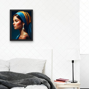 Póster Retrato Clássico de Senhora Elegante Vintage