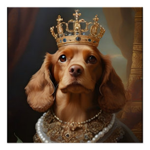 Póster Retrato Cocker Espanja a Coroa da Rainha Arte
