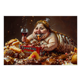 Póster Retrato Colorido da “Rainha da Decadência Voraz”