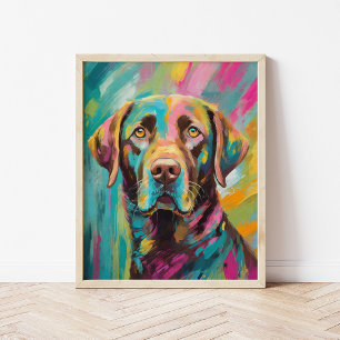 Poster Retrato Colorido do Laboratório de Chocolate Abstr