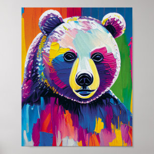 Poster Retrato Colorido do Urso
