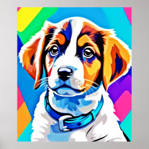 Poster Retrato Colorido: Pup Colorido