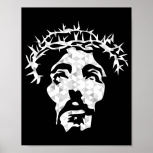 Poster Retrato Cristo de abstrato Jesus - Cristão Devout