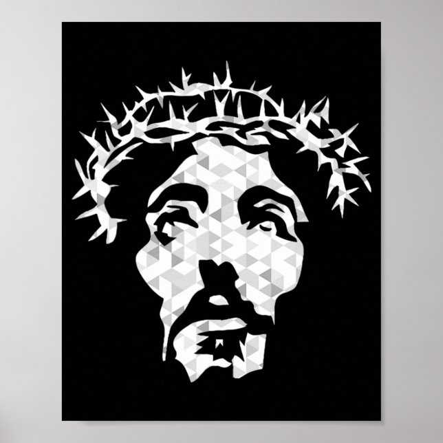 Poster Retrato Cristo de abstrato Jesus - Cristão Devout (Frente)