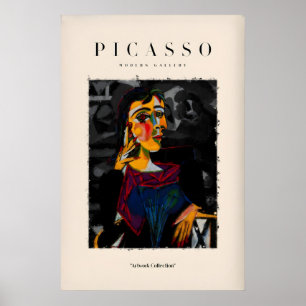 Poster Retrato Cubista de Mulher Sentada de Picasso Impre