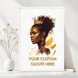 Poster Retrato da Coroa da Rainha - Crie Sua Própria Moti