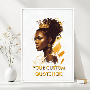 Poster Retrato da Coroa da Rainha - Crie Sua Própria Moti