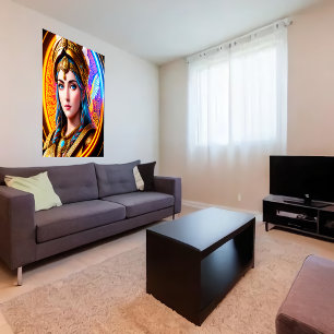 Poster Retrato da Deusa Grega Athena   Arte AI