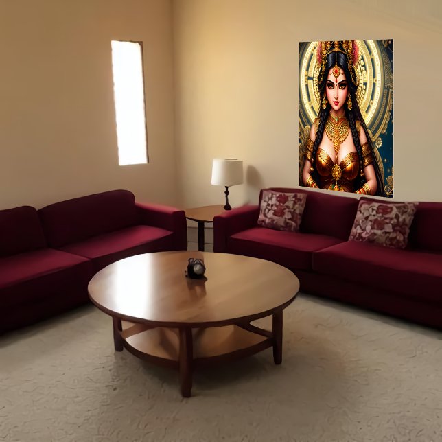 Poster Retrato da Deusa Hindu Lakshmi | Arte AI (Criador carregado)