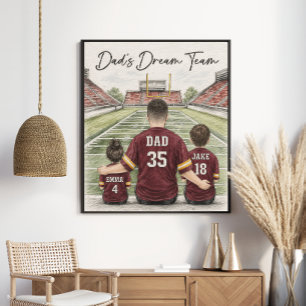 Poster Retrato da Família de Futebol do Time dos Sonhos d