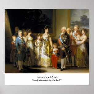 Póster Retrato da família do rei Charles IVJose de Goya