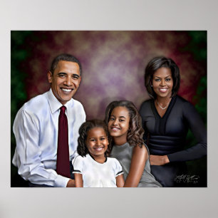 Póster Retrato da família Obama