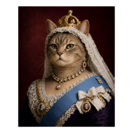 Póster Retrato da Gata Rainha Vitória – Gata Real Vitoria