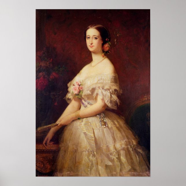 Poster Retrato da Imperatriz Eugenie 1854 (Frente)