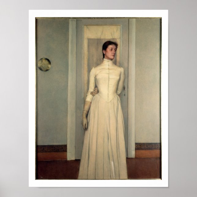 Póster Retrato da irmã do artista, Marguerite Khnopf (Frente)