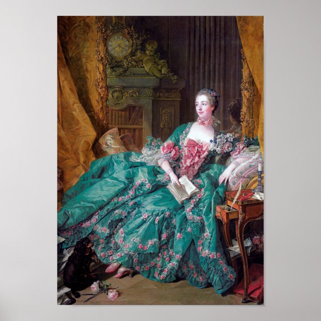 Poster Retrato da Madame Pompadour, Boucher (Frente)